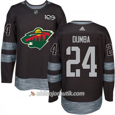 Män Ishockey Minnesota Wild Tröja Matt Dumba 24 1917-2017 100th Anniversary Adidas Svart Authentic